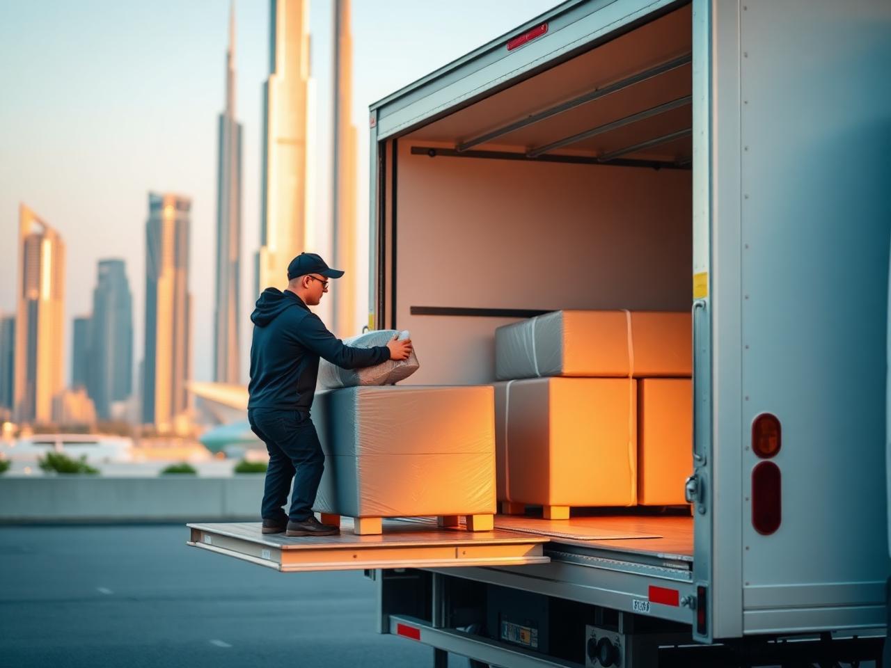EHE Movers crew loading a truck in Dubai